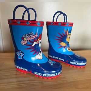 Nickelodeon Paw Patrol Kids Rain Boots  Toddler Size 7/8 Blue & Red